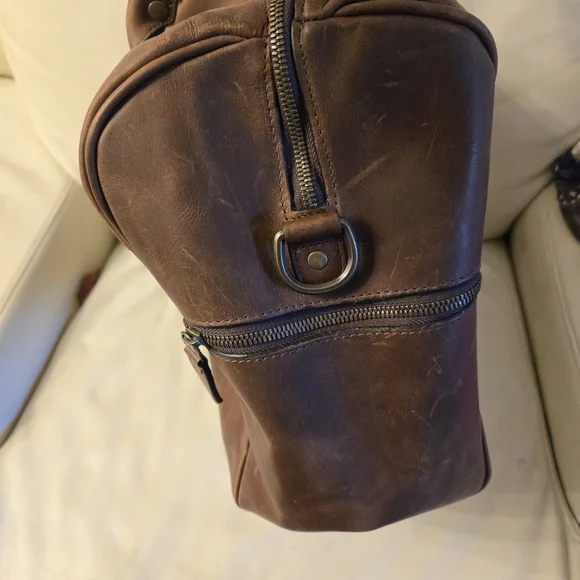 Moore Giles Brown Leather Men's Bag Net Jets - Picture 2 of 12